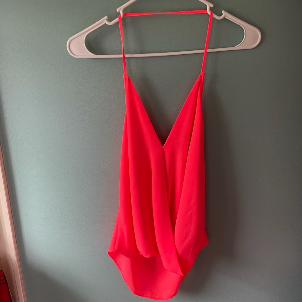 bright pink halter top